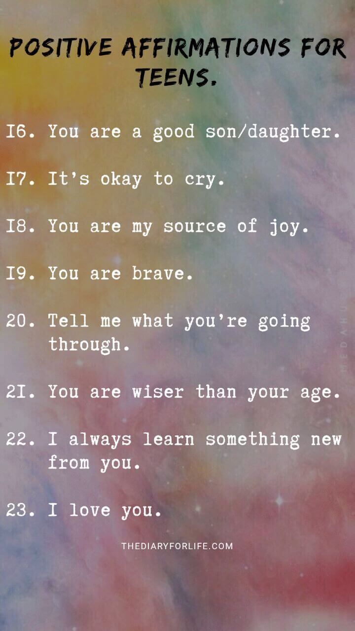 70+ Positive Affirmations For Teens From Parents