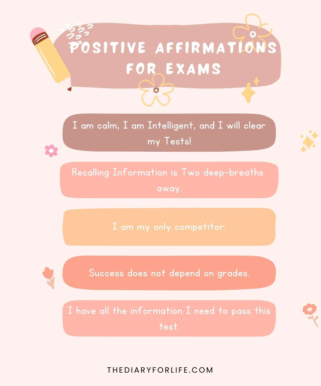 50+ Powerful Positive Affirmations For Exams - ThediaryforLife