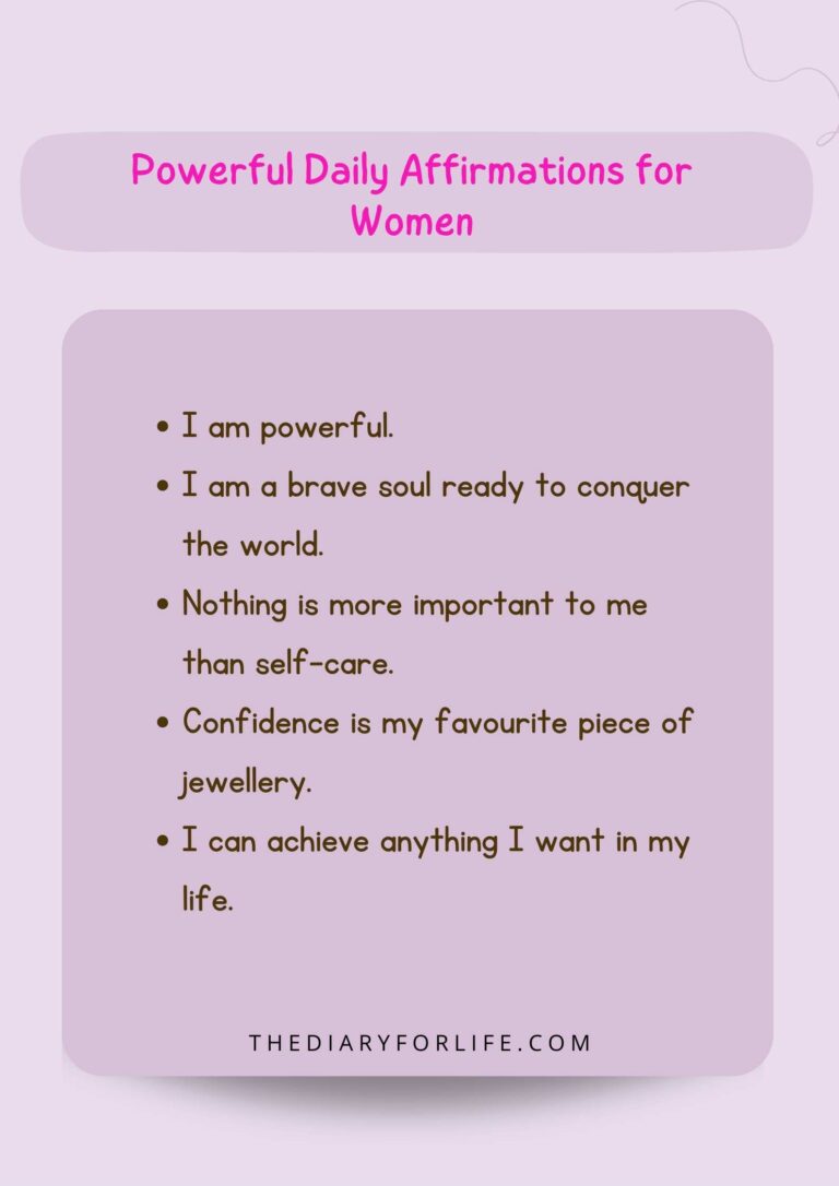 100 Powerful Daily Affirmations For Women Thediaryforlife 3884