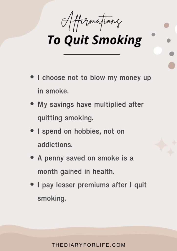 Affirmations to quit smoking