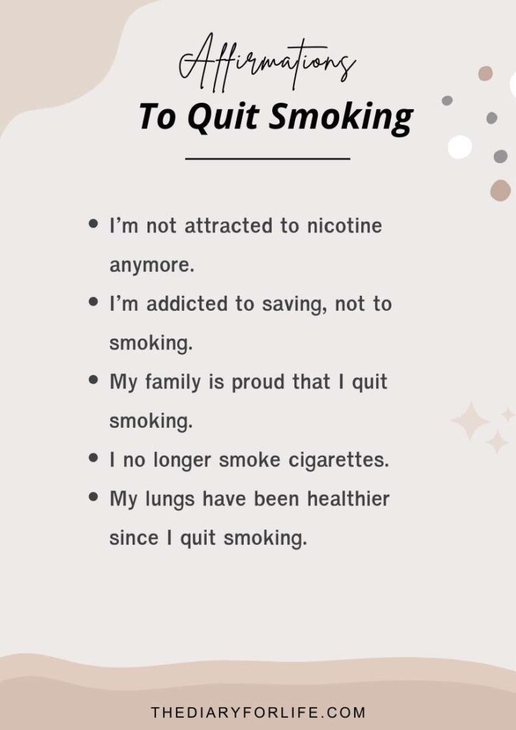 Affirmations to quit smoking