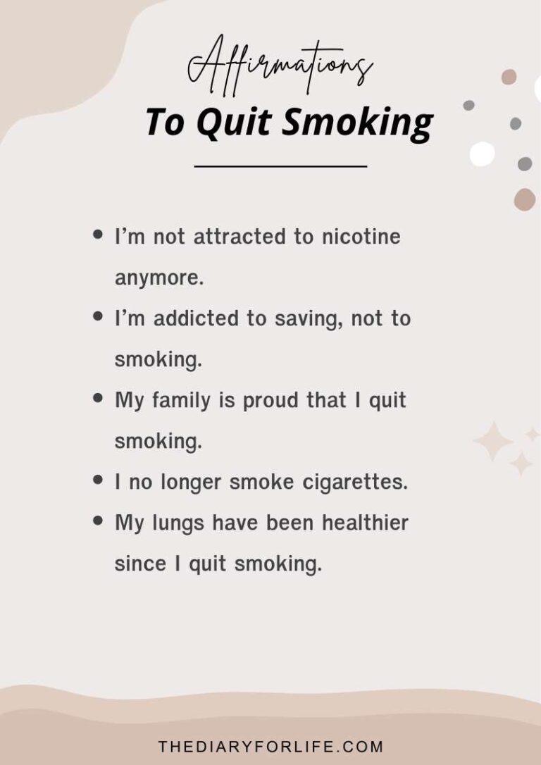 95 Powerful Affirmations To Quit Smoking – ThediaryforLife