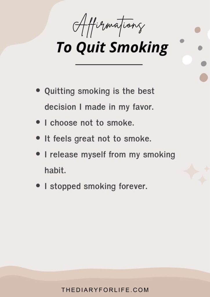 Affirmations to quit smoking