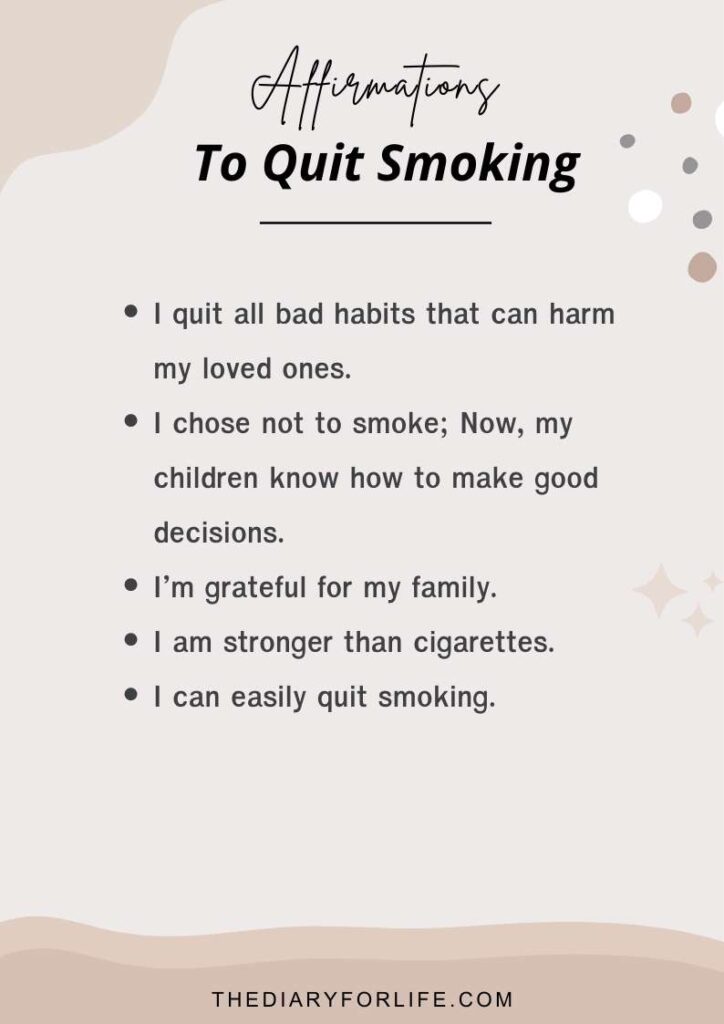 Affirmations to quit smoking