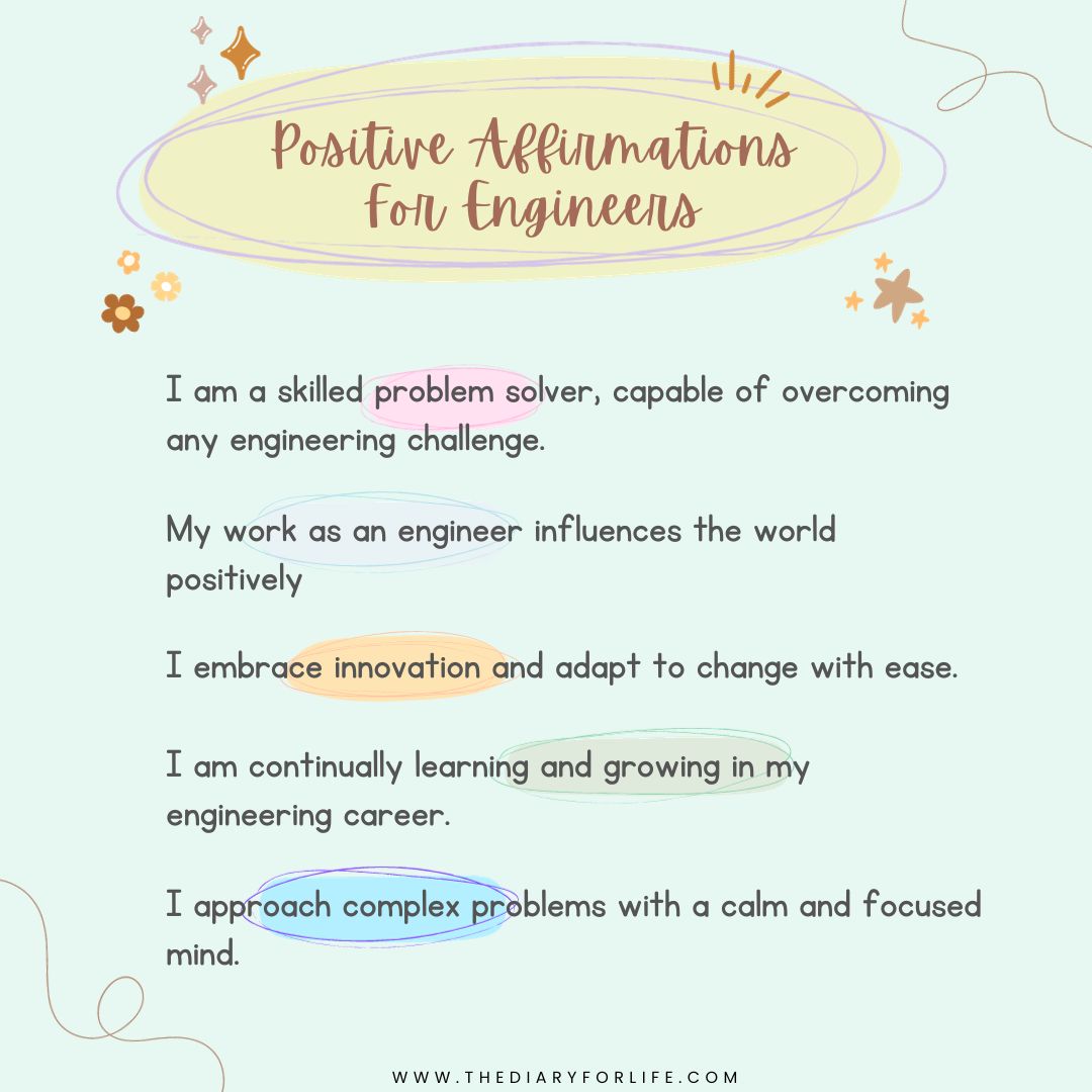 50 Positive Affirmations For Engineers - ThediaryforLife